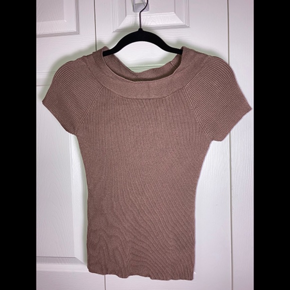 EUC WIDE NECK RIBBED FITTED TOP - Picture 1 of 5
